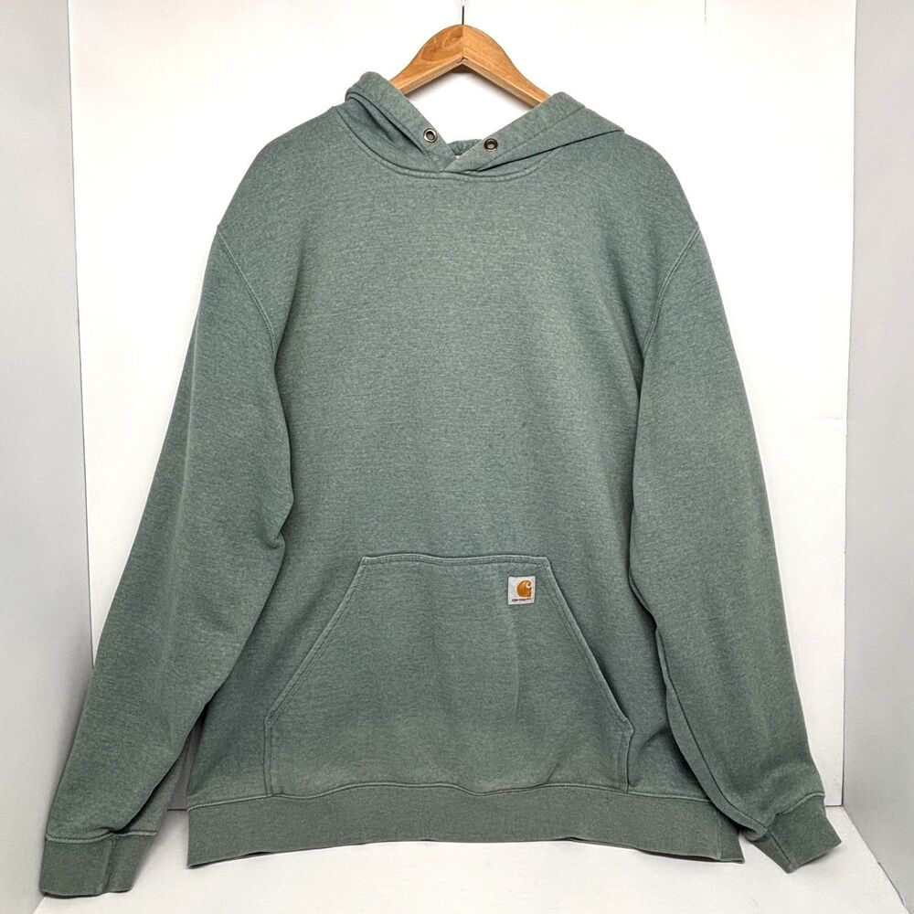 Carhartt Logo Hoodie Sweatshirt TS0288-M Loose Fit Sage Green Men’s 2XL Tall